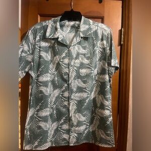 Men's Green Leaf Print Shirt